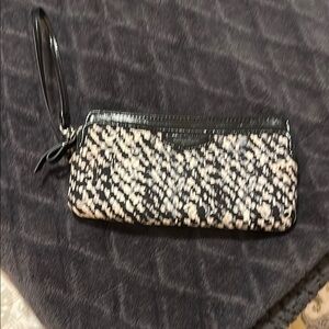 Coach Black and Cream Wristlet Clutch